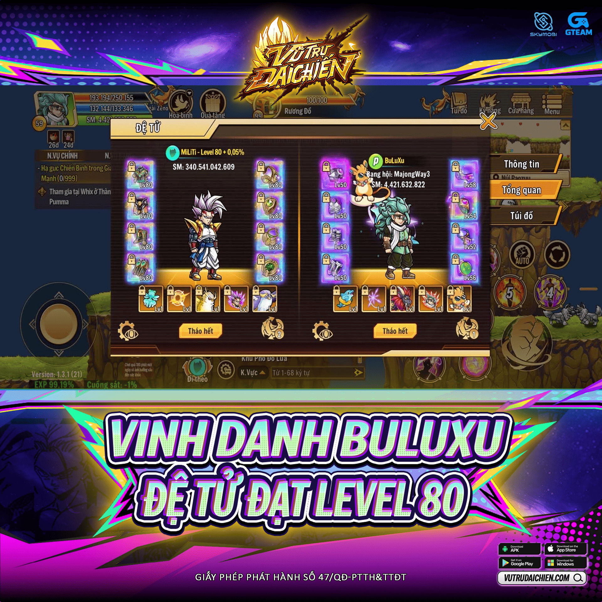 Vinh Danh Chiến Binh Sở Hữu Đệ Tử Level 80 Comment Nhận Quà