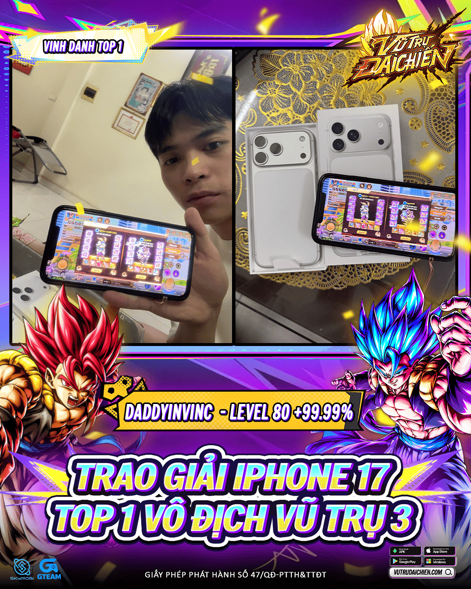 Trao Giải Iphone 17 Pro Max Top 1 Vô Địch Vũ Trụ 3