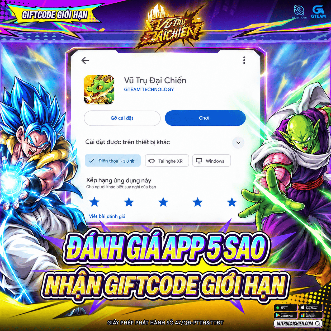 Đánh Giá App 5 Sao Nhận Giftcode Giới Hạn